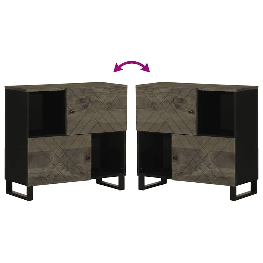 Skjenk Svart 80x33x75 cm heltre mango