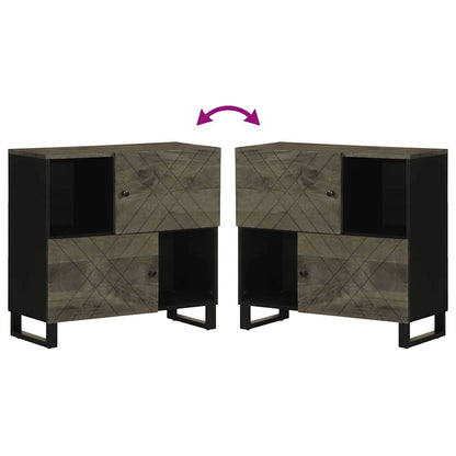 Skjenk Svart 80x33x75 cm heltre mango