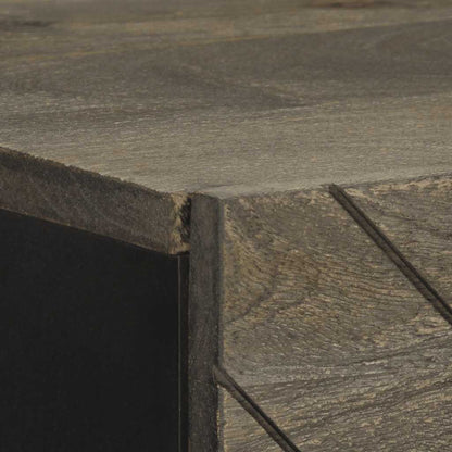 Skap Svart 40x33x110 cm heltre mango