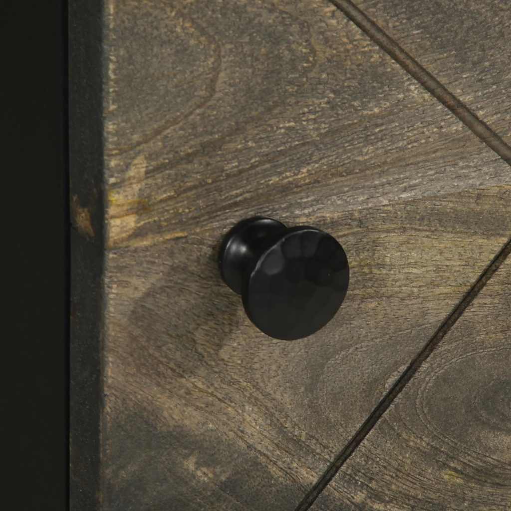 Skap Svart 40x33x110 cm heltre mango