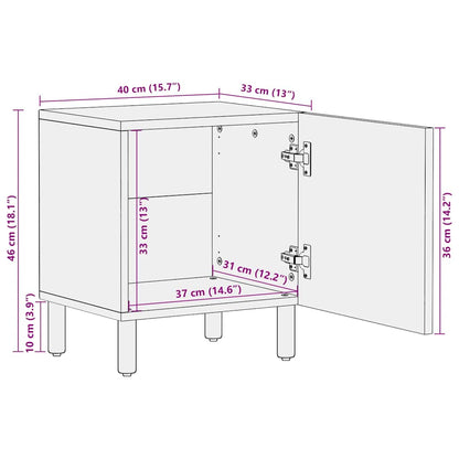 Nattbord brun 40x33x46 cm heltre mango