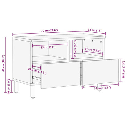 TV-benk brun 70x33x46 cm heltre mango