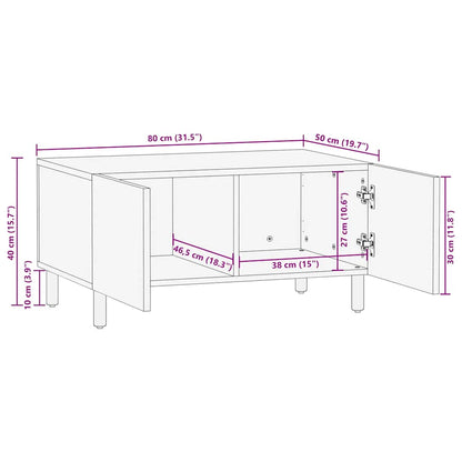 Salongbord brun 80x50x40 cm heltre furu