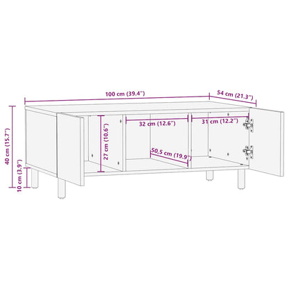 Salongbord brun 100x54x40 cm heltre mango