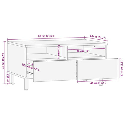 Salongbord brun 80x54x40 cm heltre mango