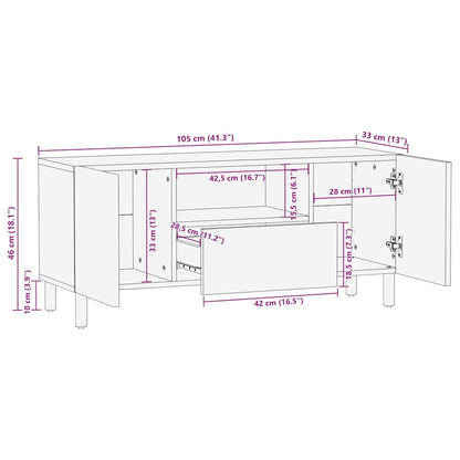 TV-benk brun 105x33x46 cm heltre mango