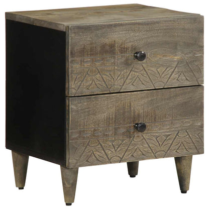 Nattbord Sengbord Grå lysegrå 40x33x46 cm heltre mango