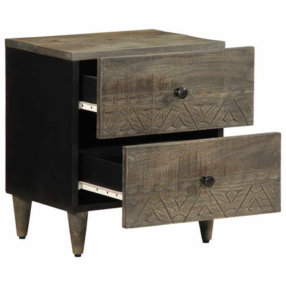 Nattbord Sengbord Grå lysegrå 40x33x46 cm heltre mango