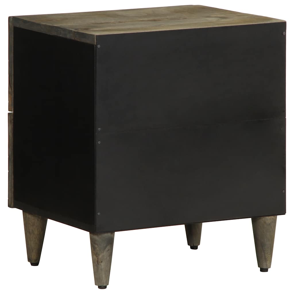 Nattbord Sengbord Grå lysegrå 40x33x46 cm heltre mango