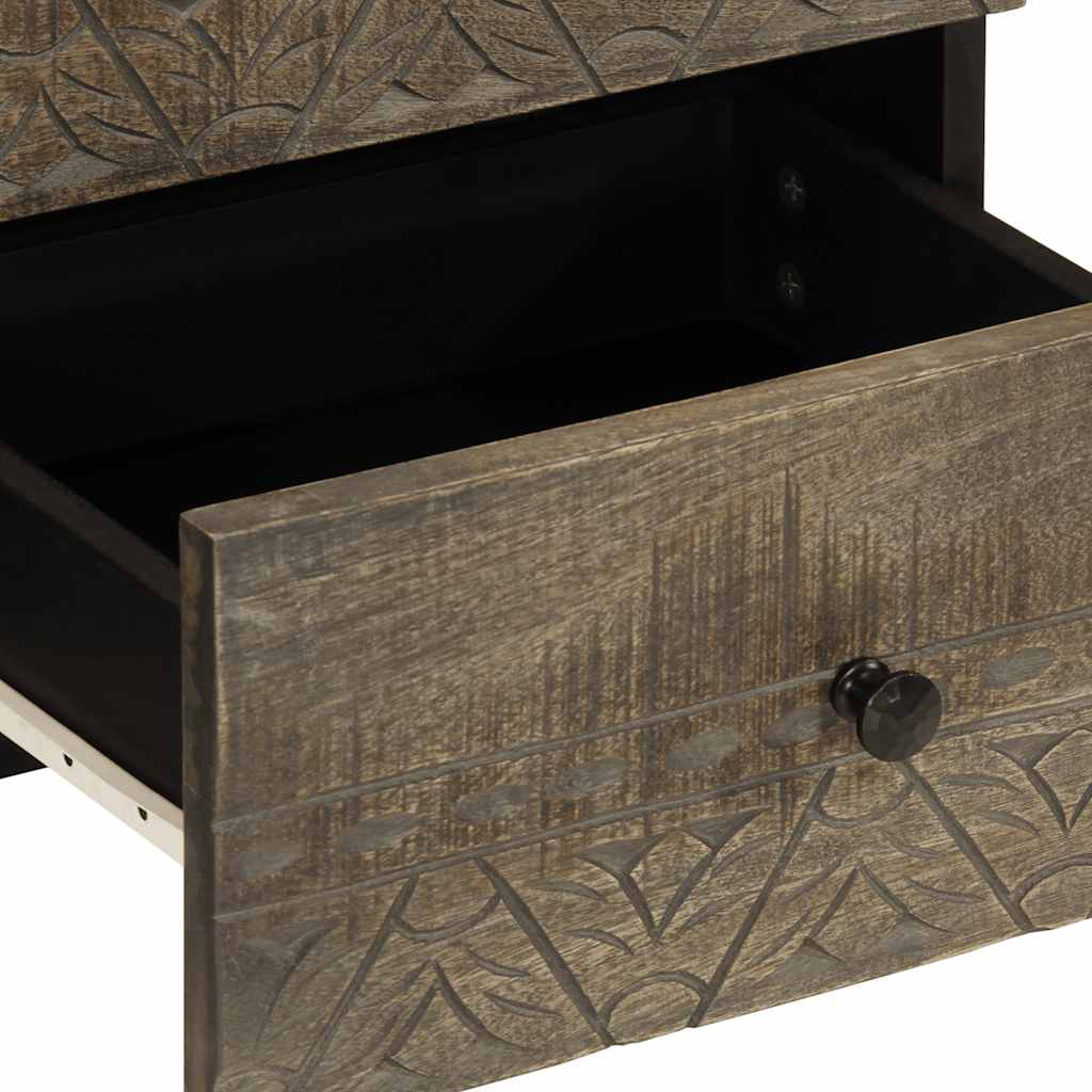 Nattbord Sengbord Grå lysegrå 40x33x46 cm heltre mango