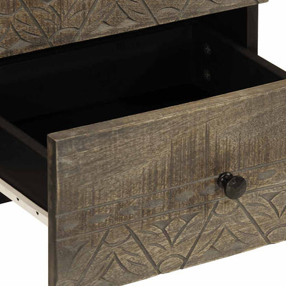 Nattbord Sengbord Grå lysegrå 40x33x46 cm heltre mango