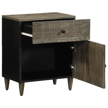 Nattbord Sengbord Tre heltre mangotre lysegrå 50x33x60 cm