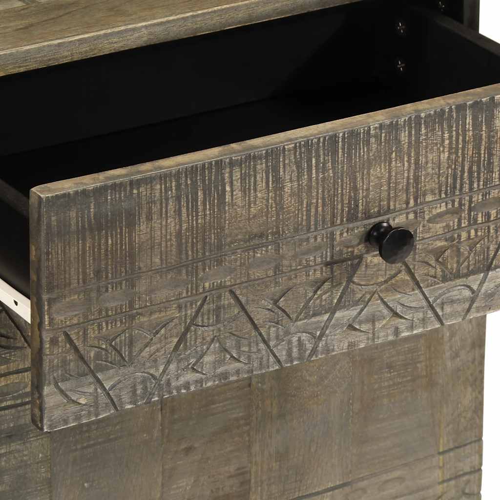 Nattbord Sengbord Tre heltre mangotre lysegrå 50x33x60 cm