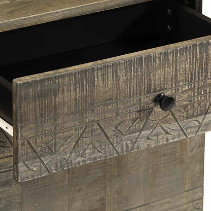 Nattbord Sengbord Tre heltre mangotre lysegrå 50x33x60 cm