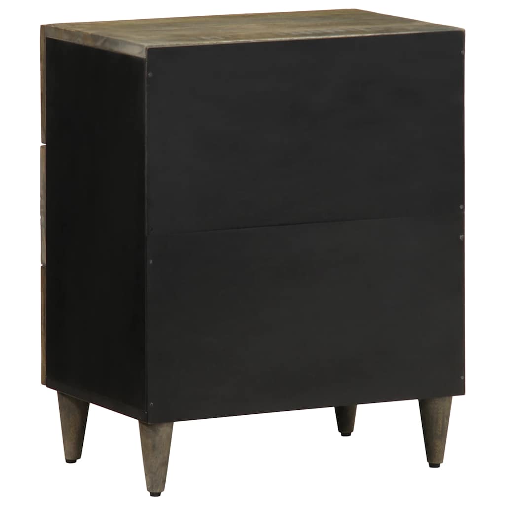 Nattbord Sengbord Tre heltre mangotre lysegrå 50x33x60 cm