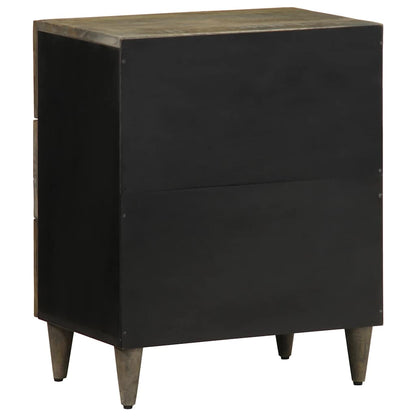 Nattbord Sengbord Tre heltre mangotre lysegrå 50x33x60 cm