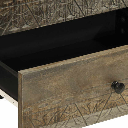 Nattbord Sengbord Tre heltre mangotre lysegrå 50x33x60 cm