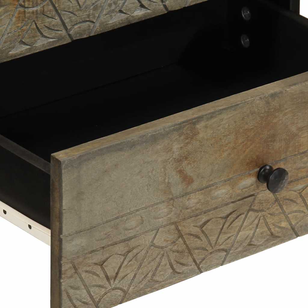 Nattbord Sengbord Tre heltre mangotre lysegrå 50x33x60 cm