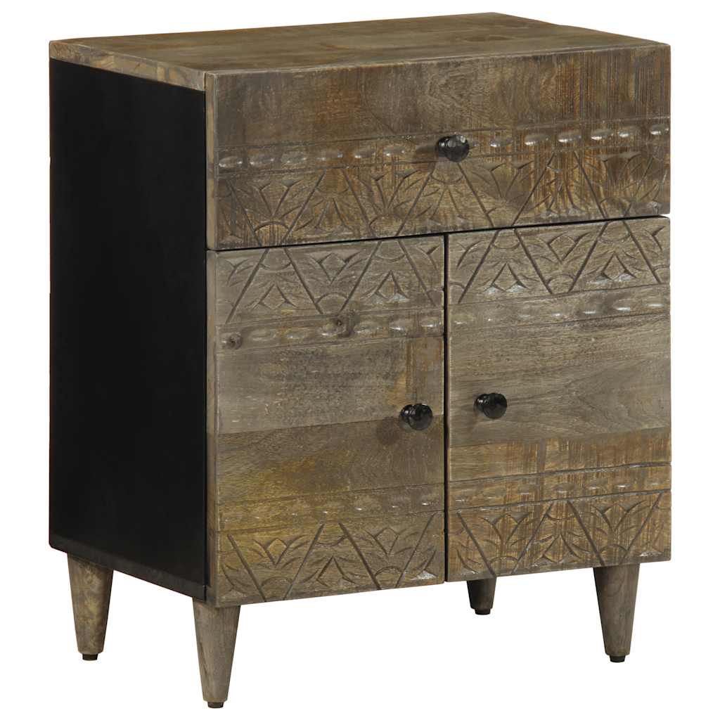 Nattbord Sengbord Tre heltre mangotre lysegrå 50x33x60 cm