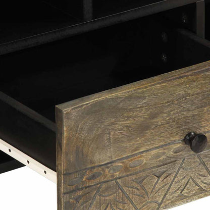 TV-Møbel Svart TV-benk 100x33x46 cm heltre mango