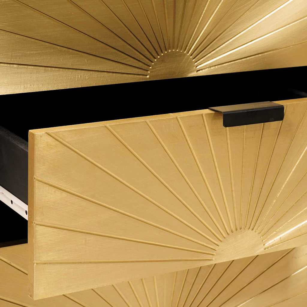 Nattbord Sengbord Svart med skuff Gull 50 x 33 x 60 cm