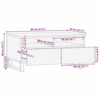 Salongbord Sofabord Tre 80 x 54 x 40 cm - Solid Mangotre