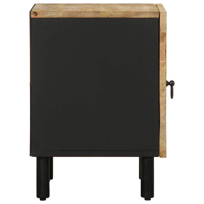 Nattbord Sengbord svart heltre mango 40x33,5x46 cm