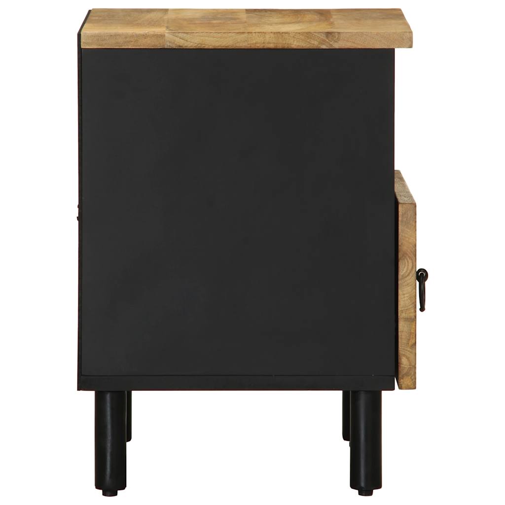 Nattbord Sengbord svart heltre mango 40x33x46 cm