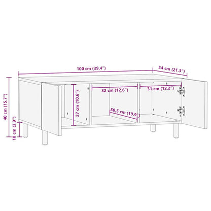 Salongbord Sofabord Svart 100x54x40 cm heltre mango