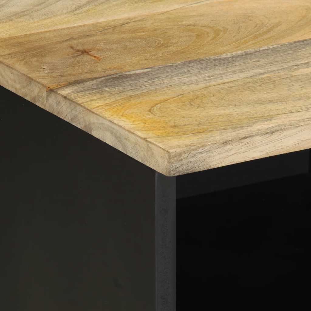 TV-Møbel Svart Tv-benk 100x33,5x46 cm grovt heltre mangotre