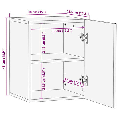 Baderomsskap Hengende svart 38x33,5x48 cm heltre mango