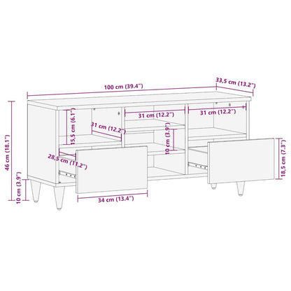 TV-benk 100x33,5x46 cm heltre mango