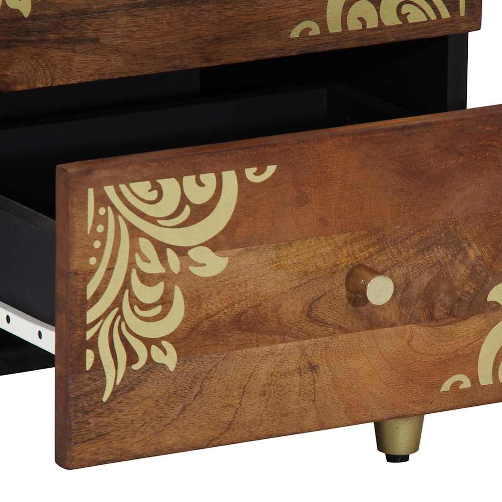 Nattbord Sengbord Honningbrun Nattbordskap med skuff 40 x 33 x 46 cm heltre mango