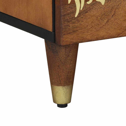 Nattbord Sengbord Honningbrun Nattbordskap med skuff 40 x 33 x 46 cm heltre mango