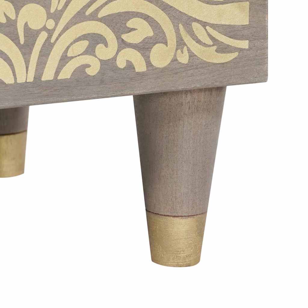 Nattbord Sengbord Grå Nattbordskap 40 x 33 x 46 cm heltre mango