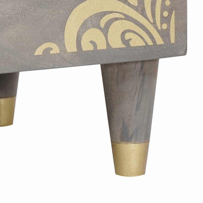 Nattbord Sengbord Grå Nattbordskap med skuff 50 x 33 x 62 cm heltre mango