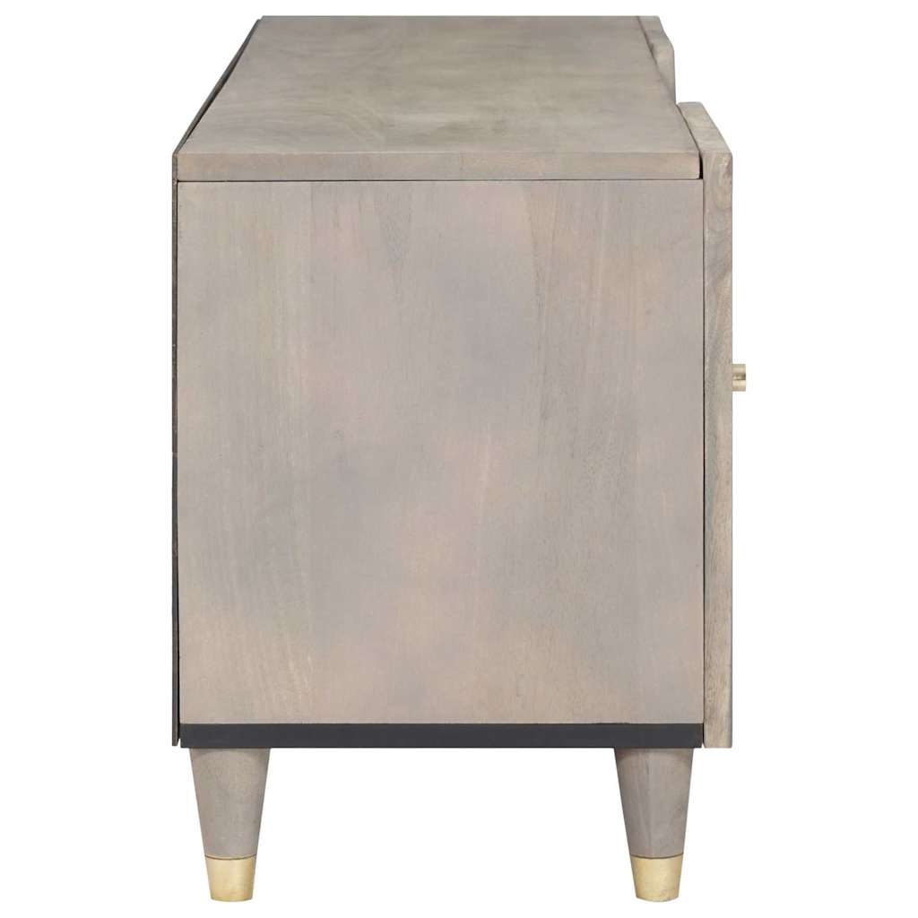 TV-Møbel Tre TV-Skap med dør Grå og Gull 105 x 33.5 x 46 cm Massivt mangotre