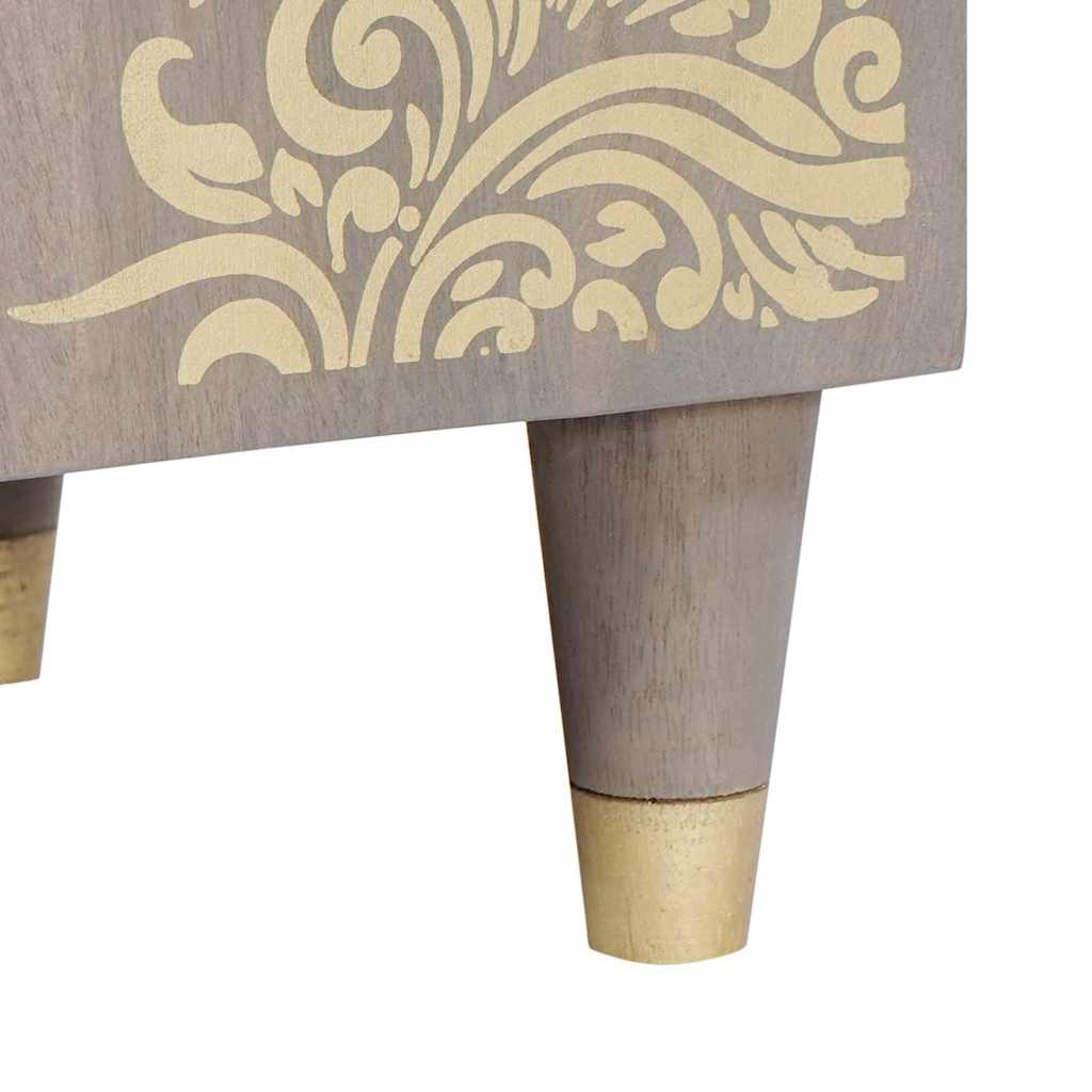 Skjenk Grå med skuff Grå 38 x 33.5 x 160 cm Massivt mangotre