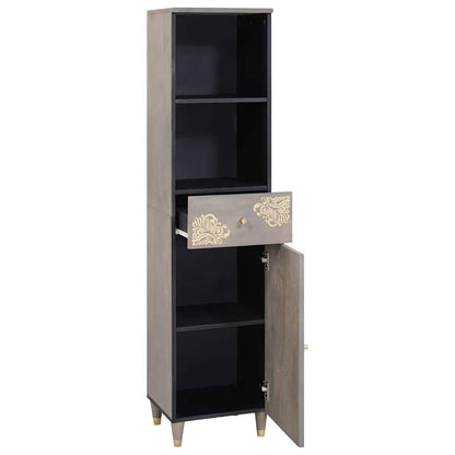 Skjenk Grå med skuff Grå 38 x 33.5 x 160 cm Massivt mangotre