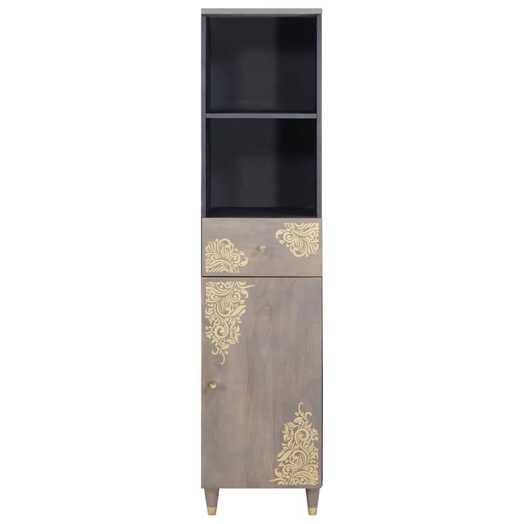 Skjenk Grå med skuff Grå 38 x 33.5 x 160 cm Massivt mangotre