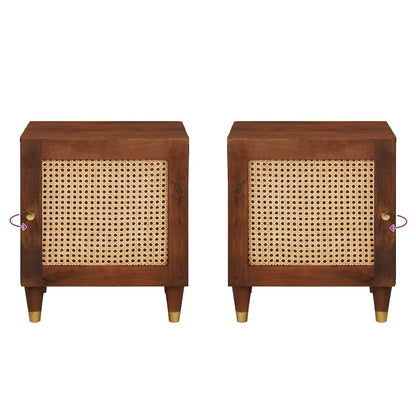 Nattbord Sengbord Tre 40 x 33.5 x 46 cm Solid mango Tre og