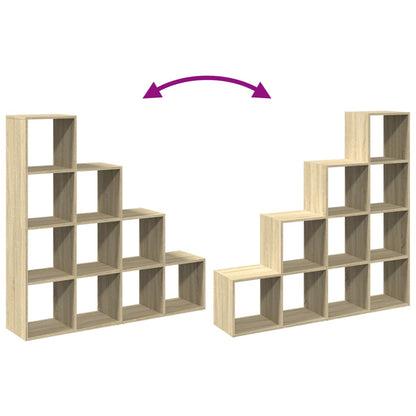 Bokhylle 4 etasjer sonoma eik 131,5x29x131,5 cm konstruert tre