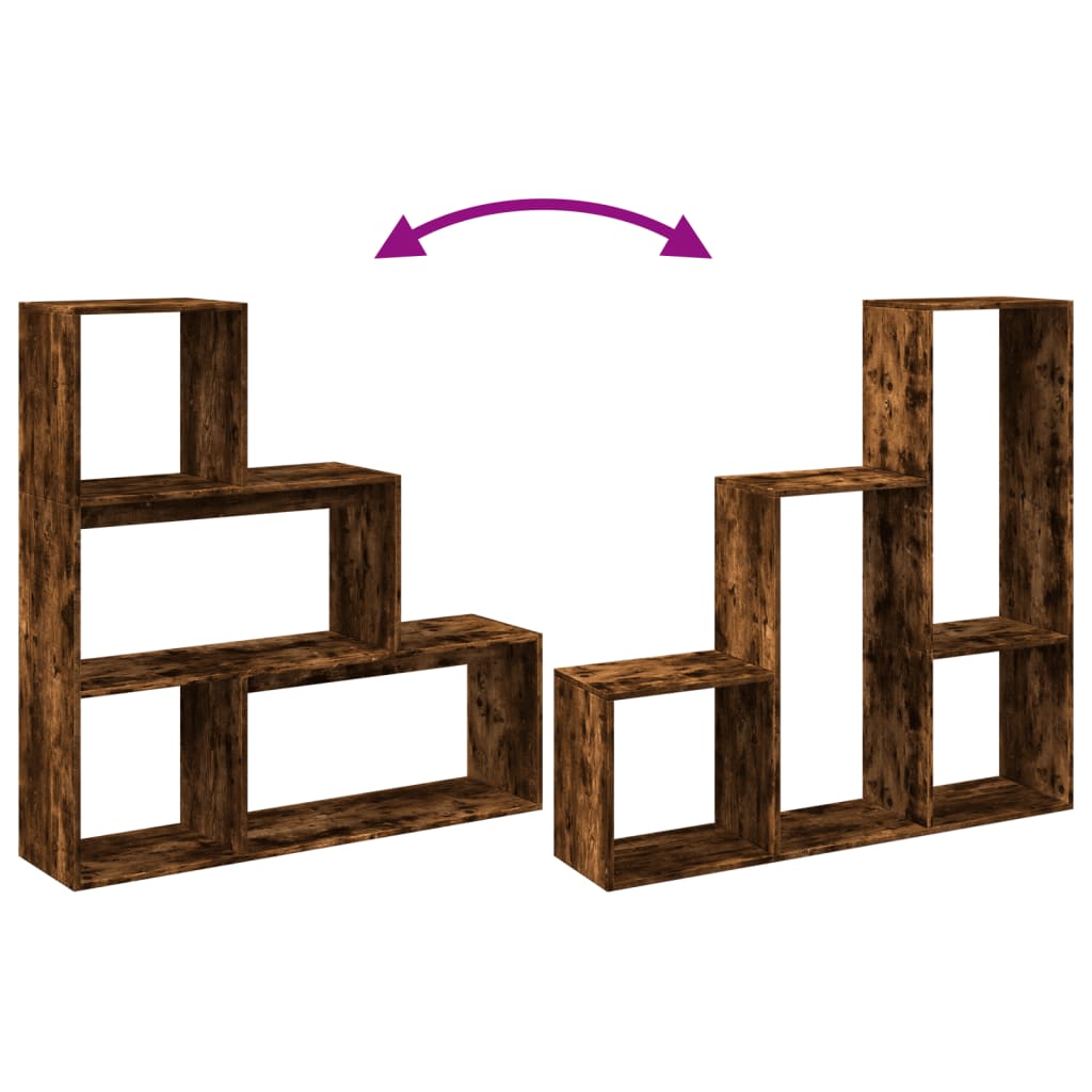 Bokhylle Røkt Eik 3 lag 123x29x123 cm