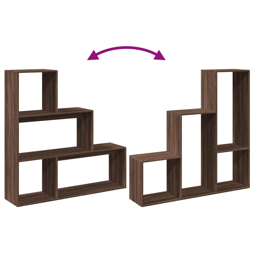 Bokhylle Brun Eik 3 lag Brun Eik 123x29x123 cm