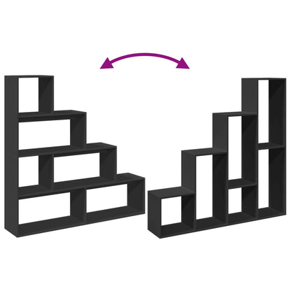 Bokhylle 4 etasjer svart 143,5x29x143,5 cm konstruert tre