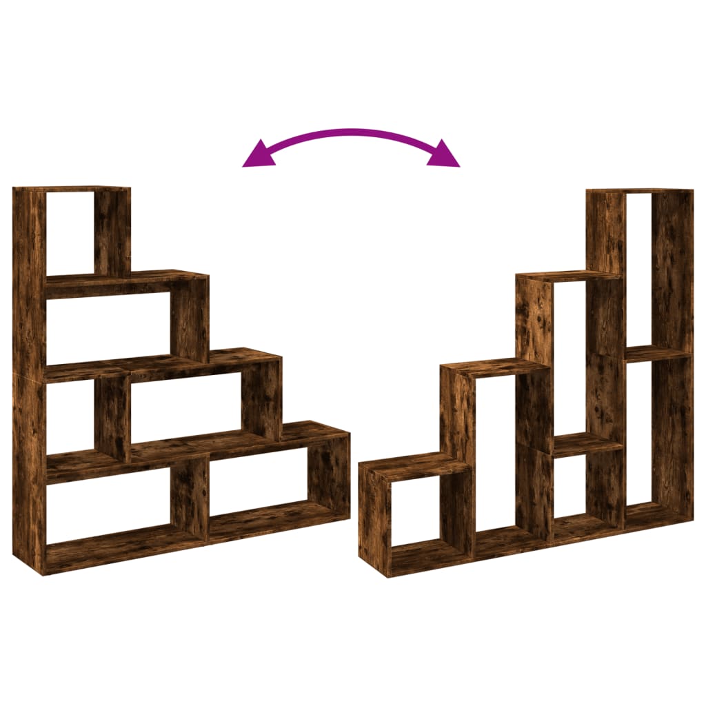 Bokhylle Røkt Eik 4 etasjer 143,5x29x143,5 cm