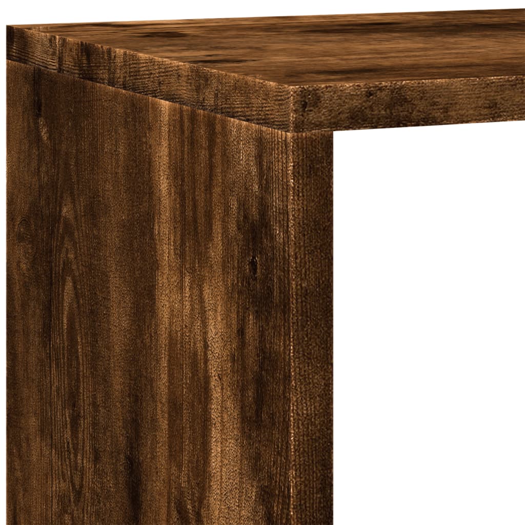 Bokhylle Røkt Eik 4 etasjer 143,5x29x143,5 cm