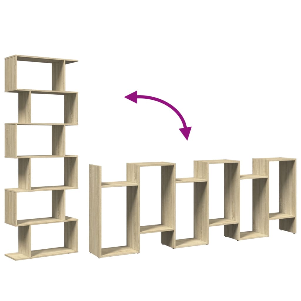 Bokhylle Sonoma Eik 6 lag 70x24x193 cm