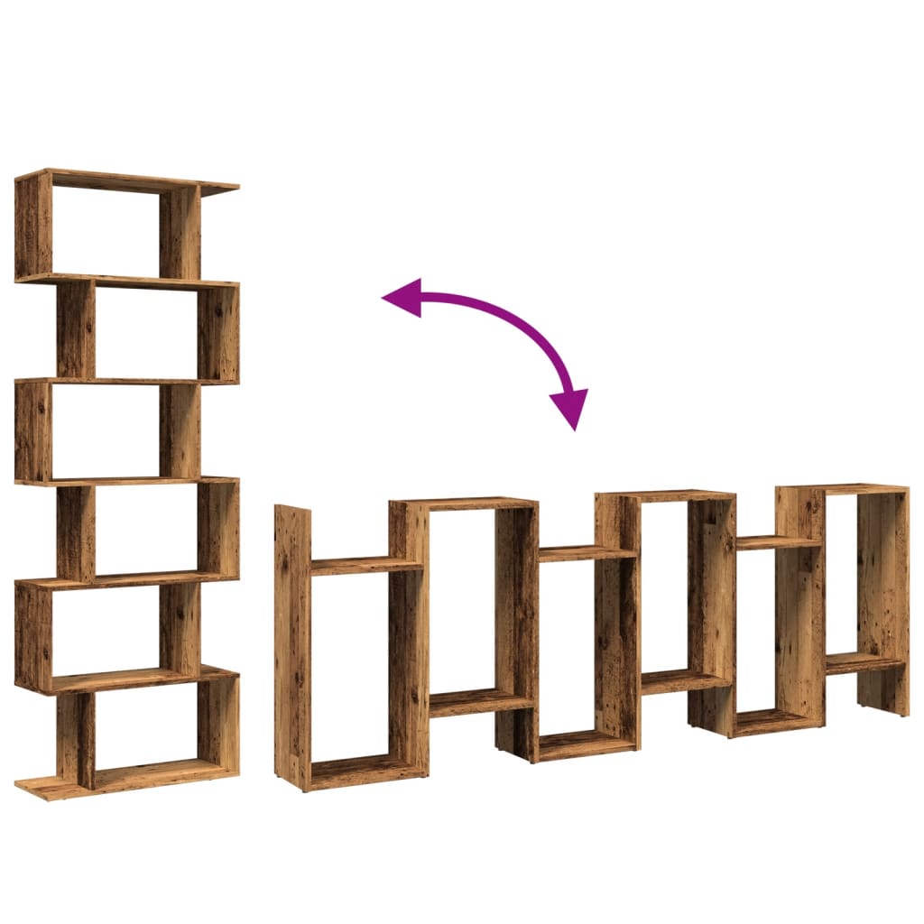 Bokhylle Gammelt Tre 6 lag 70x24x193 cm