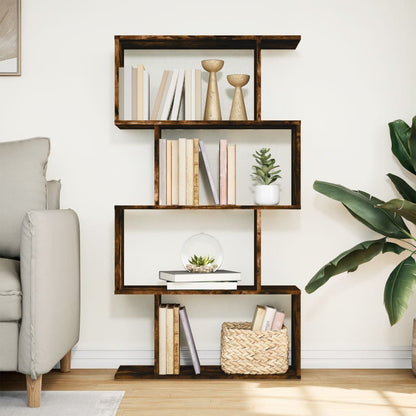 Bokhylle Røkt Eik Romdeler 4 lag 70x24x129 cm